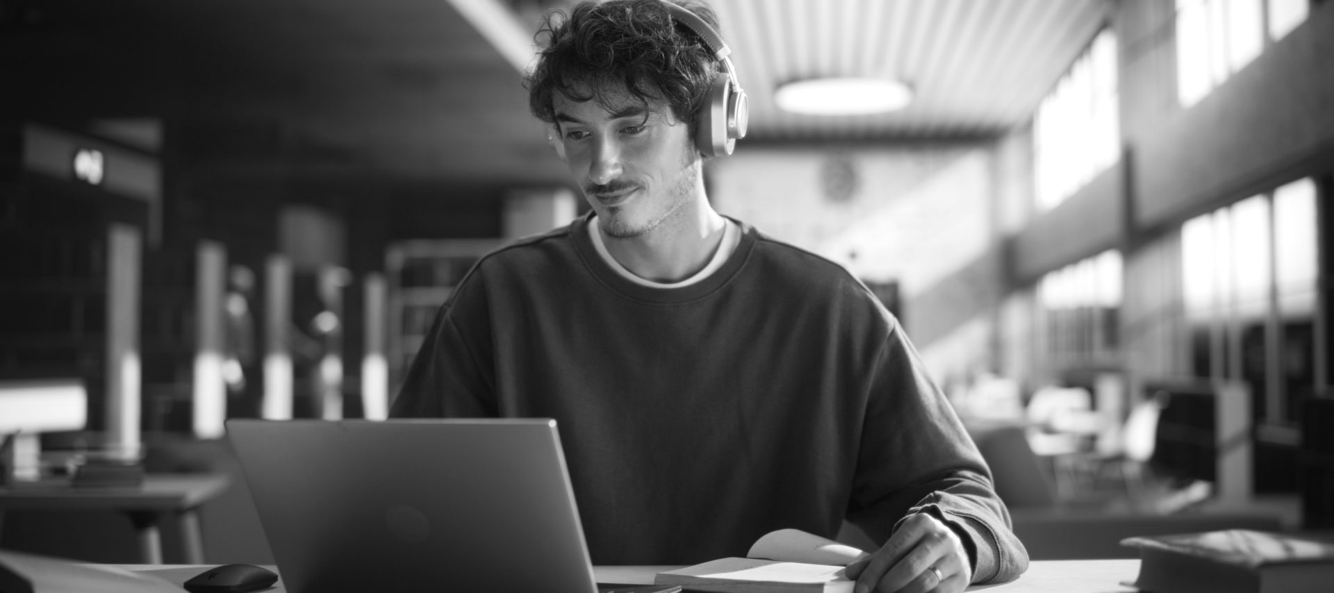 Man looking at computer