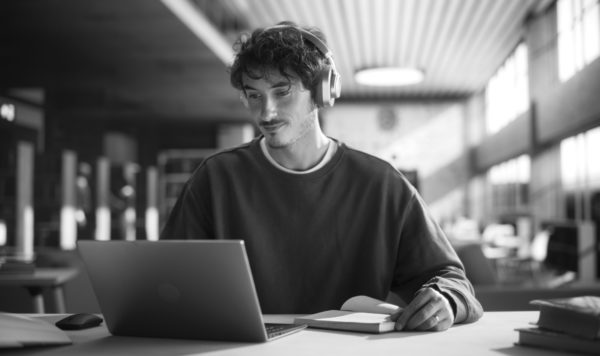 Man looking at computer